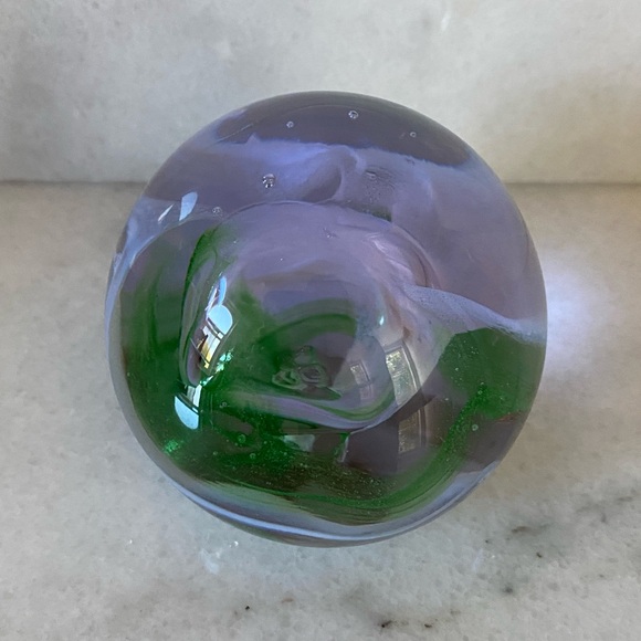 Hand Blown Glass Ball Decor Paperweight - Picture 6 of 7
